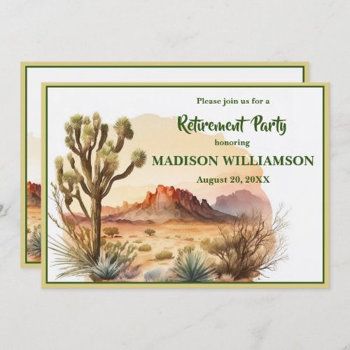 Retirement Party Southwest Watercolor Scene Announcement