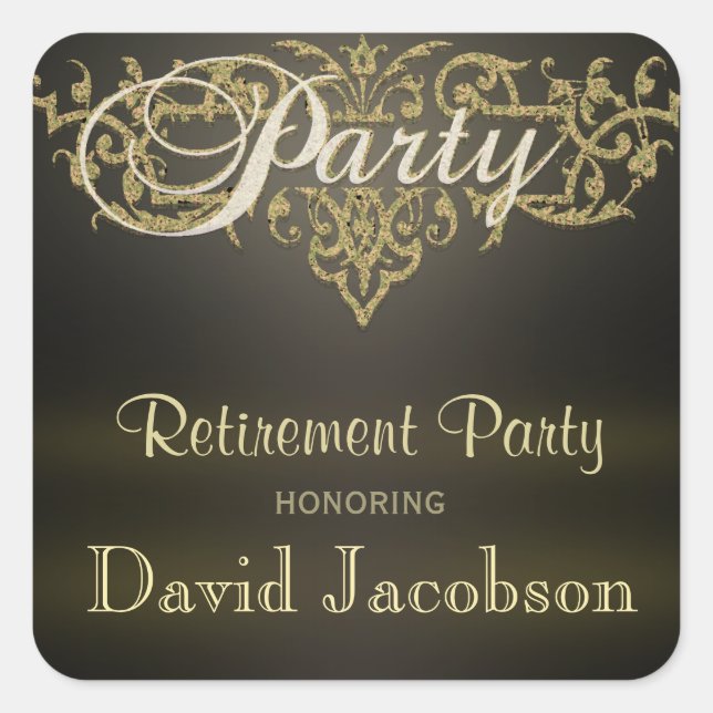 Retirement Party Square Sticker (Front)