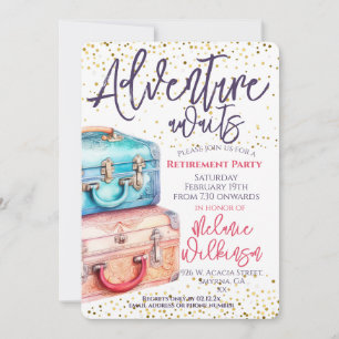Retirement Party Suitcase Adventure Awaits Invitation