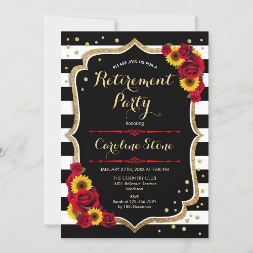 Retirement Party _ Sunflowers Roses Invitation