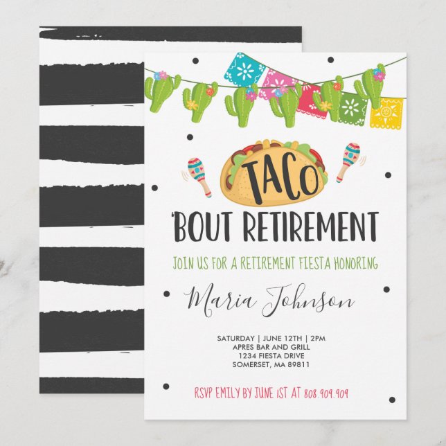 Retirement Party Taco Bout Retirement Invitation (Front/Back)