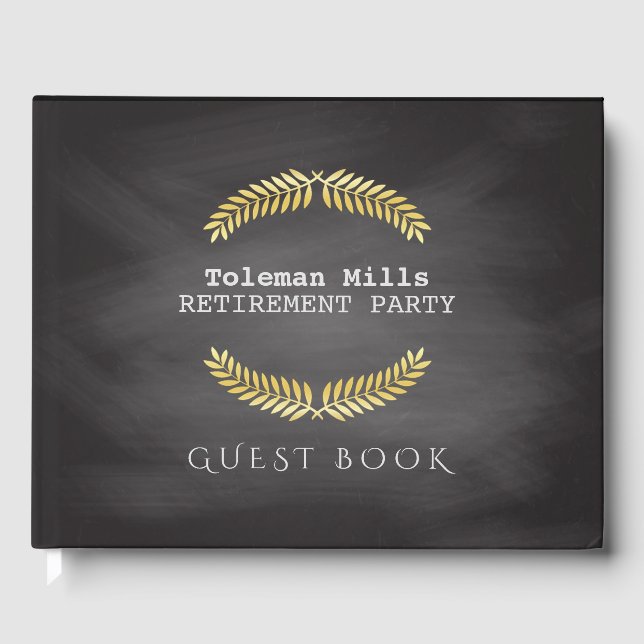 Retirement Party | Teacher Chalkboard Guest Book (Front)