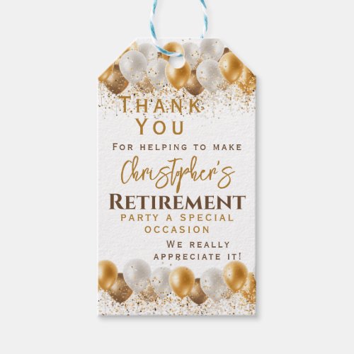 Retirement Party Thank You Gift Tags