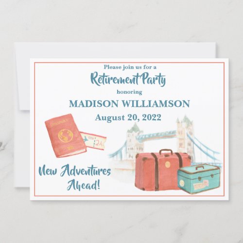 Retirement Party Travel Theme   Invitation