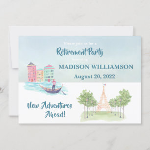 Retirement Party Travel Theme  Invitation