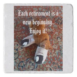 retirement party trivet ginger cat sleeping