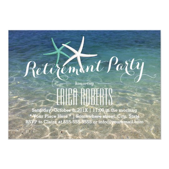 a a theme card of make 8 by on 6 of summer Party Card Tropical Beach Retirement Starfish Summer