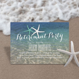 Retirement Party Tropical Summer Beach Starfish Invitation