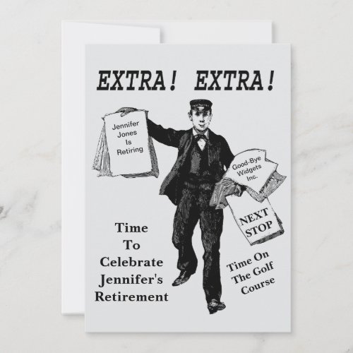 Retirement Party VIntage Newspaper Extra Extra