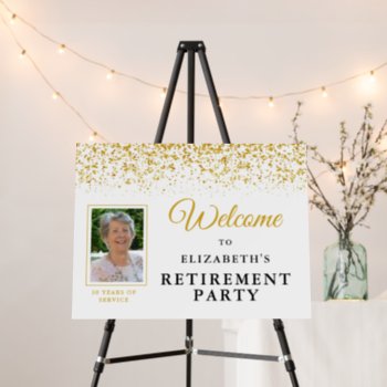 Retirement Party Welcome Glitter White Photo Foam Board by daisylin712 at Zazzle