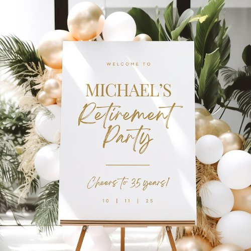 Retirement Party Welcome Sign retire gold decor