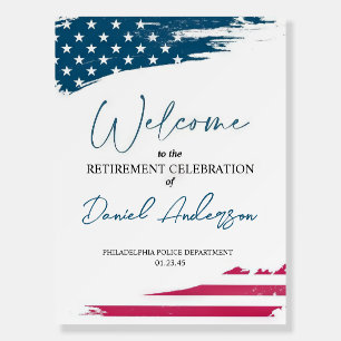 Retirement Party Welcome Sign Template, American 