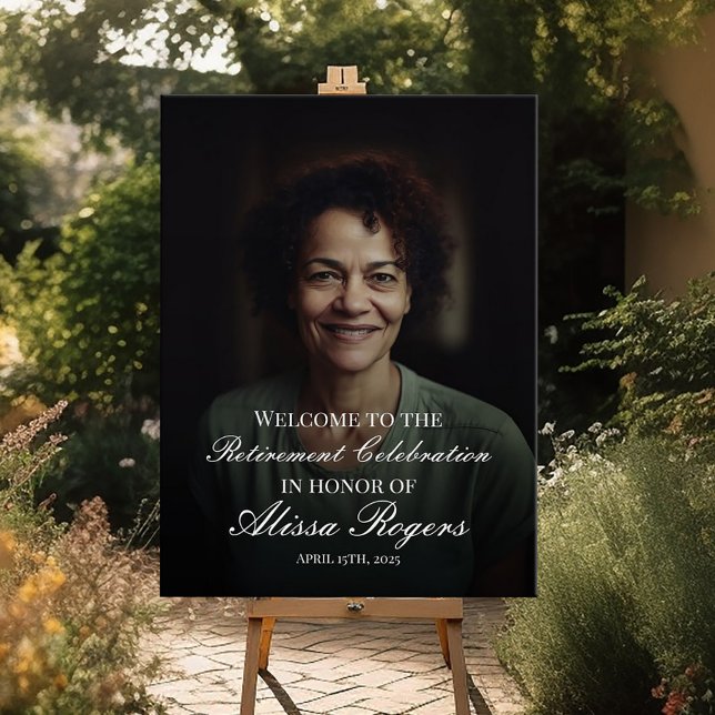 Retirement party welcome sign with photo (Creator Uploaded)