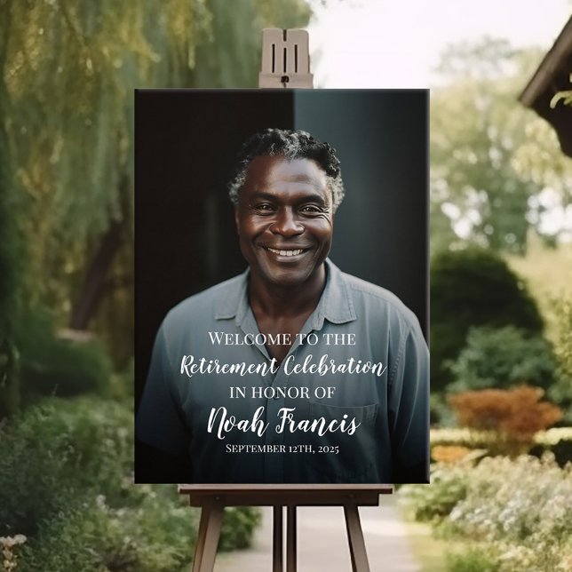 Retirement party welcome sign with photo (Creator Uploaded)