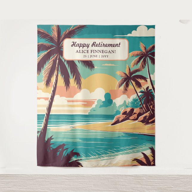 Retirement Party with retro beach photo backdrop (Front)