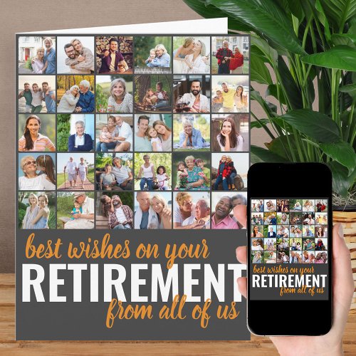 Retirement Photo Collage 30 Picture From all of Us Card