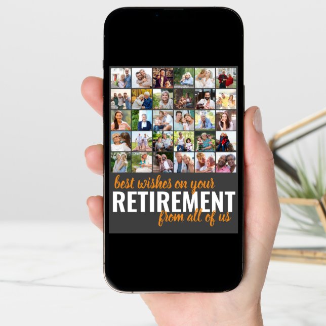 Retirement Photo Collage 30 Picture From all of Us Card (Front Digital)