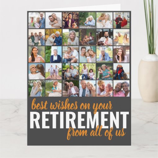 Retirement Photo Collage 30 Picture From all of Us Card | Zazzle