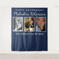 Retirement photo collage backdrop banner