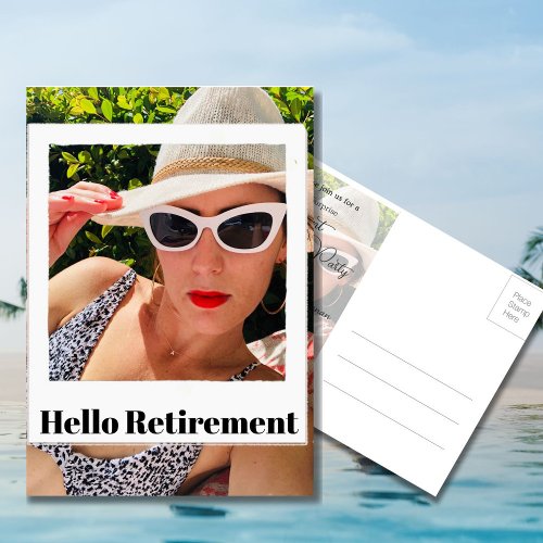 Retirement Photo Frame Hello Modern  Invitation