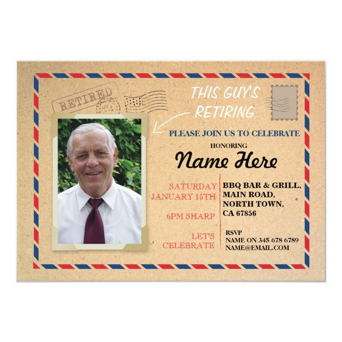 Retirement Photo Postal Post Card Retired Invite | Zazzle