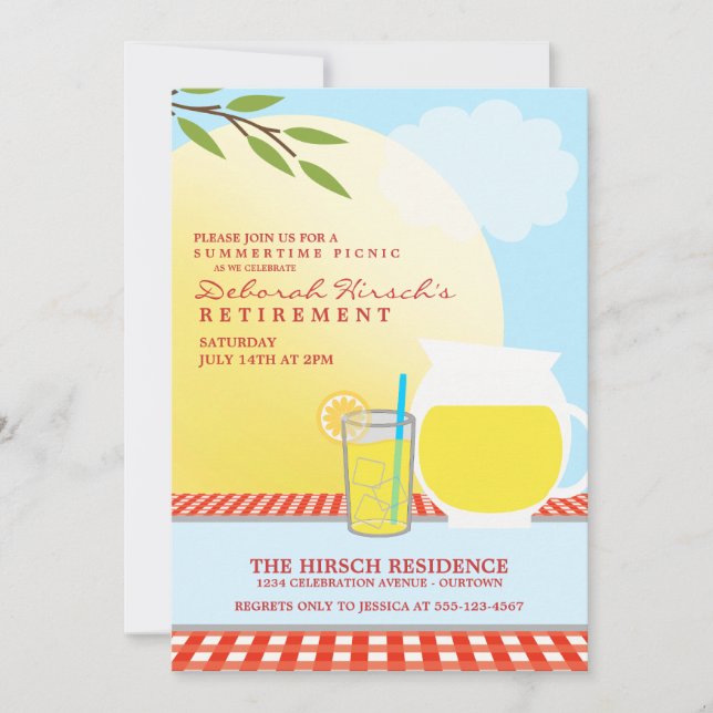 Retirement Picnic Party Invitations (Front)