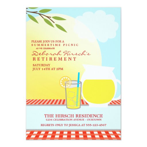 Retirement Picnic Party Invitations | Zazzle