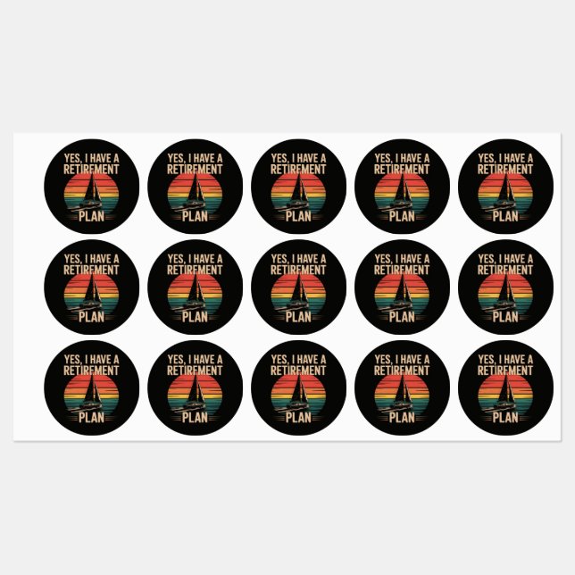 Retirement Plan Boating Sailboat Labels (Sheet)