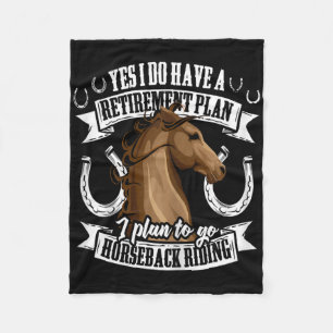 Retirement Plan Funny Horseback Riding Equestrian Fleece Blanket