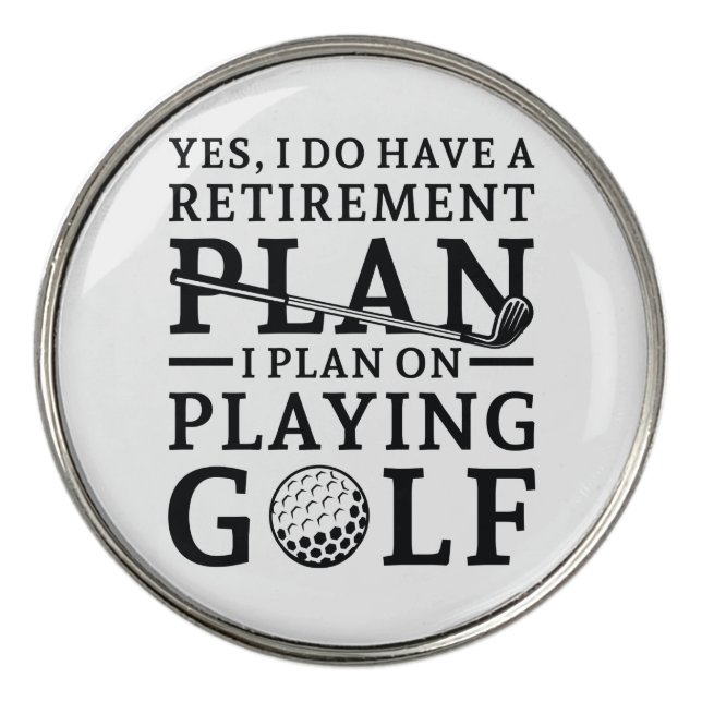 Retirement Plan Golf Ball Marker (Front)