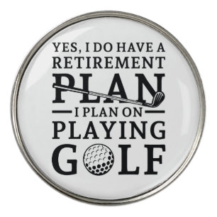 Retirement Plan Golf Golf Ball Marker