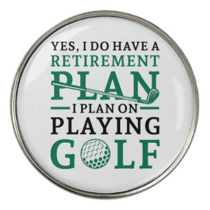 Retirement Plan Golf Golf Ball Marker