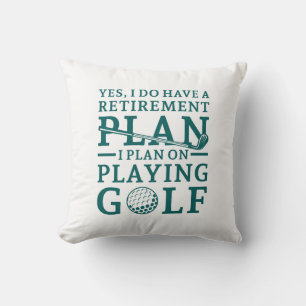 Retirement Plan Golf Throw Pillow
