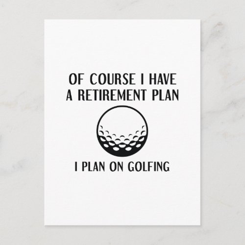 Retirement Plan Golfing Postcard