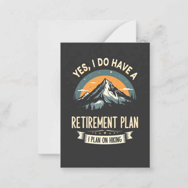 Retirement Plan Hiking Funny Dad Outdoors Hiking  Note Card (Front)