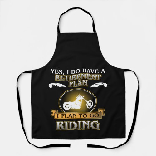 Retirement Plan Riding Motorcycle Biker Bike Lover Apron