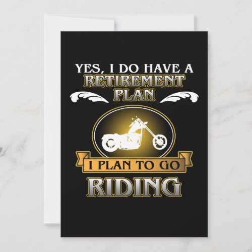 Retirement Plan Riding Motorcycle Biker Bike Lover Thank You Card