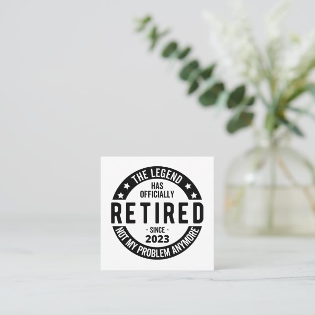 retirement plan square business card (Standing Front)