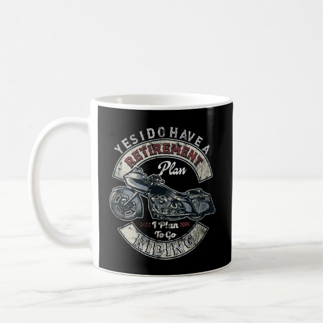 Retirement Plan To Go Riding Gift Motorcycle Rider Coffee Mug (Left)