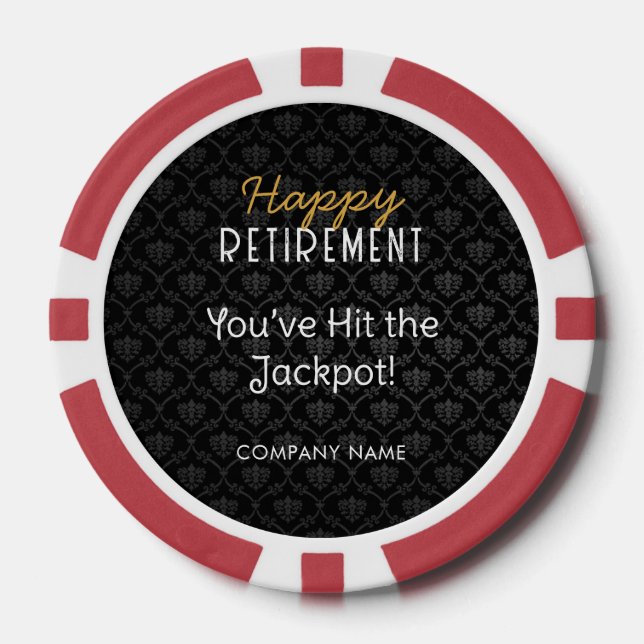 Retirement Poker Chips | Fun Party Favor or Gift | (Front)