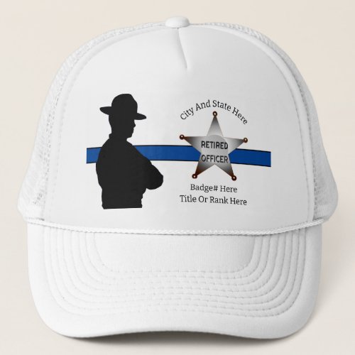 Retirement  Police  Thin Blue Line  Hat