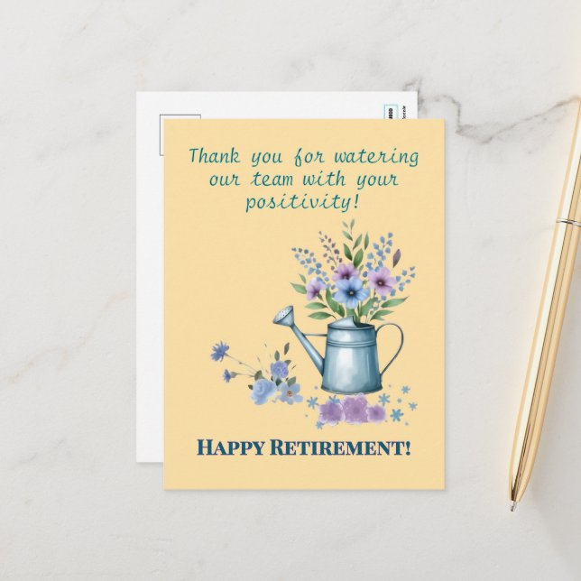 Retirement Post Card, Colleague, Friend Holiday Postcard (Front/Back In Situ)