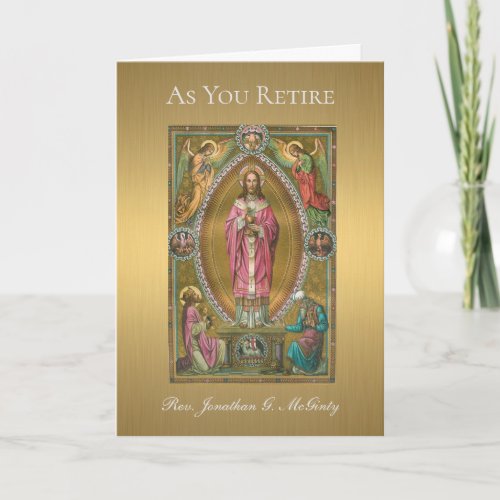 Retirement Priesthood Jesus Altar Card