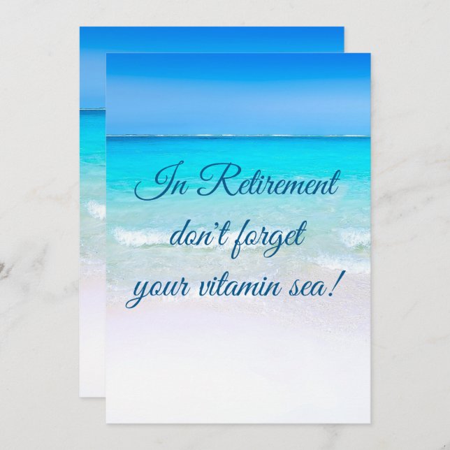 Retirement Quote Beach Sea and Sand Invitation (Front/Back)