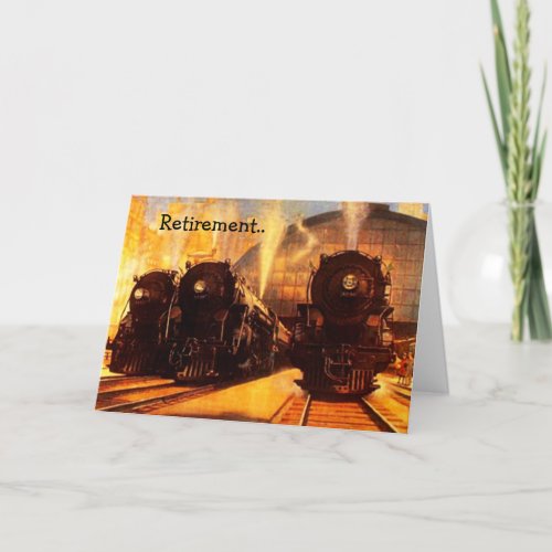 Retirement Railroad Metaphor Steam On Train track Card