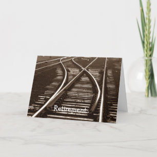 Retirement Railroad Switch junction Train tracks! Card
