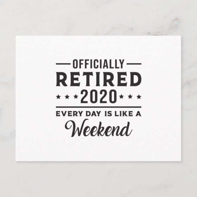 Retirement Retired 2020 Retire Funny Gift Idea Postcard (Front)