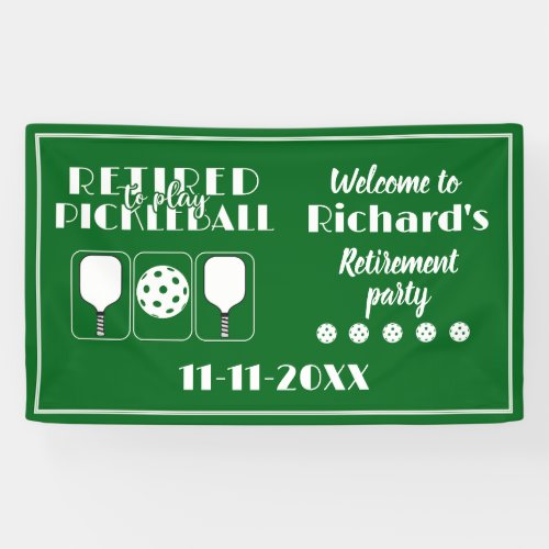 Retirement Retired to Play Pickleball Modern Green
