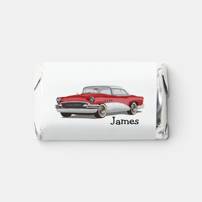 Retirement Retro Buick on White  Hershey's Miniatures (Front)