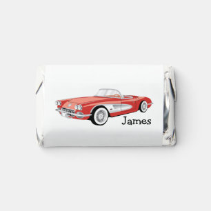 Retirement Retro Corvette on White Hershey's Miniatures